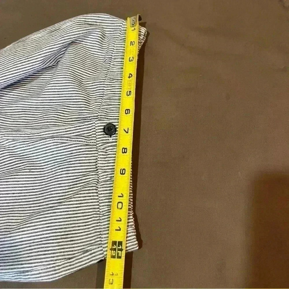 brandy melville high Rise gray Tan white striped tilden elasticize pants - Picture 4 of 9